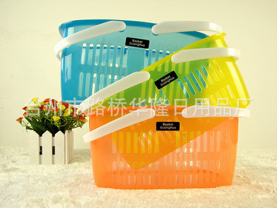 【廠家批發(fā) 塑料日用平 多用途 手提購(gòu)物籃子 裝物品籃子 464】?jī)r(jià)格,廠家,圖片,家用購(gòu)物籃、袋、車,臺(tái)州市路橋華隆日用品廠-